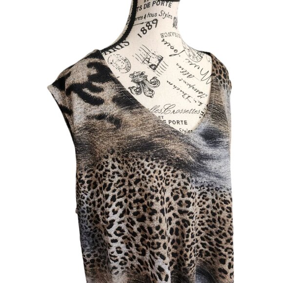 VEX Collection Women's Size 24 V-neck Tunic Long Blouse Top Sleeveless France - Picture 10 of 11